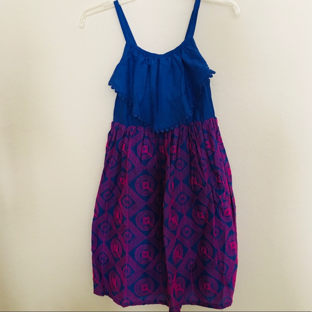 Boho blue and pink dress